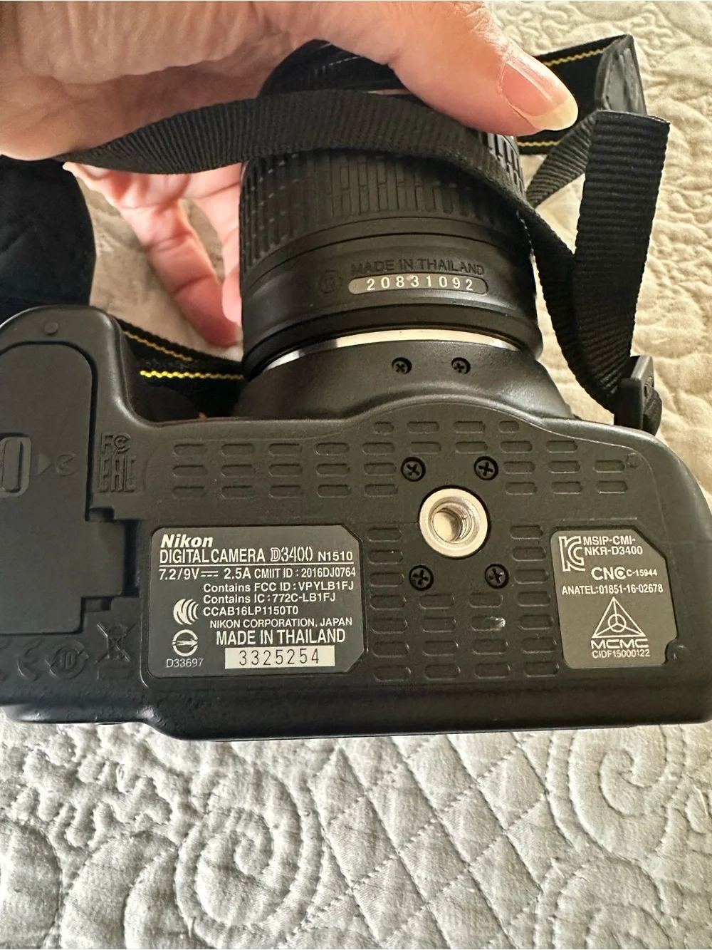 Nikon D3400 DSLR Camera in Black with Black Lens